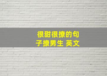 很甜很撩的句子撩男生 英文